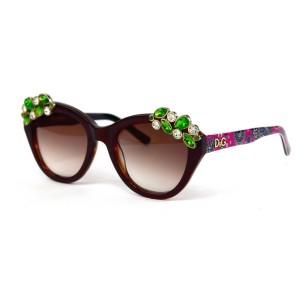 Dolce & Gabbana сонцезахисні окуляри 12186 коричневі з коричневою лінзою 