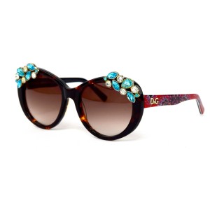 Dolce & Gabbana сонцезащитные очки 12189 леопардовые с коричневой линзой 