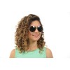 Женские сонцезащитные очки 8682 металлик с чёрной линзой 