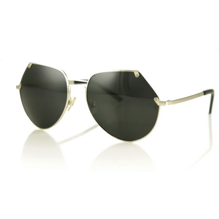 Жіночі сонцезахисні окуляри 8682 металік з чорною лінзою 