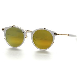 Christian Dior сонцезащитные очки 8656 белые с жёлтой линзой 