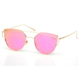 Christian Dior сонцезащитные очки 9603 золотые с розовой линзой 