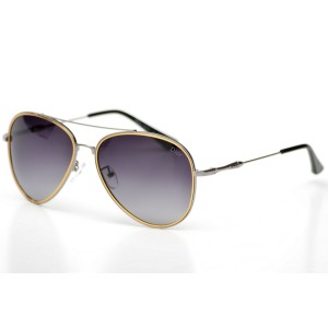 Christian Dior сонцезащитные очки 9715 золотые с чёрной линзой 