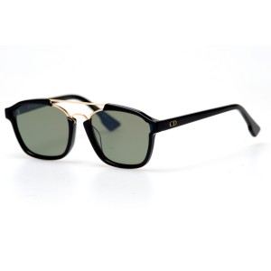 Christian Dior сонцезащитные очки 11175 чёрные с зелёной линзой 