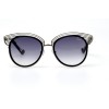 Christian Dior сонцезащитные очки 11220 серебряные с чёрной линзой 