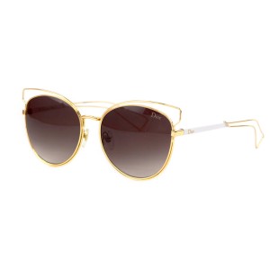 Christian Dior сонцезащитные очки 11714 золотые с коричневой линзой 