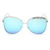 Женские сонцезащитные очки 9204 металлик с синей линзой 