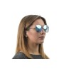 Женские сонцезащитные очки 9204 металлик с синей линзой 