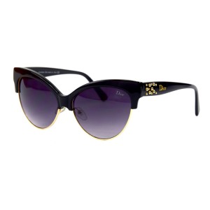 Christian Dior сонцезахисні окуляри 11716 чорні з чорною лінзою 