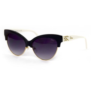 Christian Dior сонцезащитные очки 11718 чёрные с чёрной линзой 