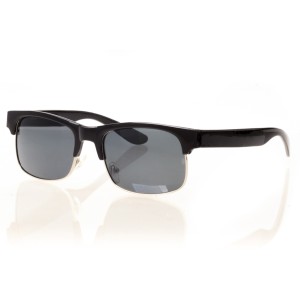Мужские сонцезащитные очки 8190 чёрные с чёрной линзой 