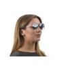 Женские сонцезащитные очки 9209 чёрные с чёрной линзой 