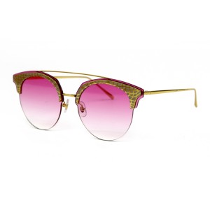 Christian Dior сонцезащитные очки 11731 золотые с розовой линзой 