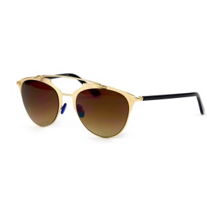 Christian Dior сонцезащитные очки 11733 золотые с коричневой линзой 