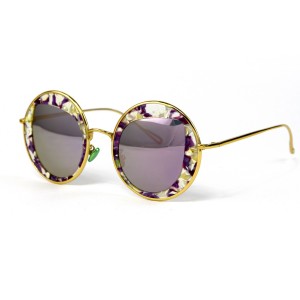 Christian Dior сонцезащитные очки 11902 золотые с розовой линзой 