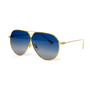Christian Dior сонцезахисні окуляри 11979 золоті з синьою лінзою 