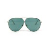 Christian Dior сонцезащитные очки 11980 серебряные с зелёной линзой 