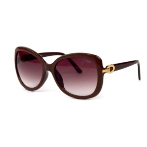 Christian Dior сонцезахисні окуляри 12059 коричневі з коричневою лінзою 