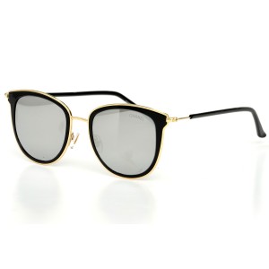 Женские сонцезащитные очки 9214 чёрные с серой линзой 