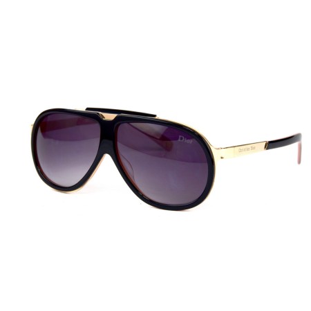 Christian Dior сонцезахисні окуляри 12359 чорні з чорною лінзою 