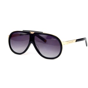 Christian Dior сонцезащитные очки 12365 чёрные с чёрной линзой 