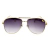 Женские сонцезащитные очки 9218 золотые с чёрной линзой 
