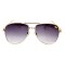 Женские сонцезащитные очки 9218 золотые с чёрной линзой . Photo 2