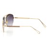 Женские сонцезащитные очки 9218 золотые с чёрной линзой 