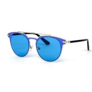 Christian Dior сонцезащитные очки 12369 серебряные с синий линзой 