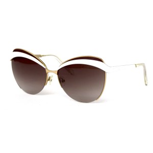 Christian Dior сонцезащитные очки 12371 белые с коричневой линзой 