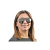 Женские сонцезащитные очки 9220 металлик с чёрной линзой 