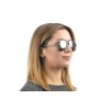 Женские сонцезащитные очки 9220 металлик с чёрной линзой 