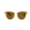 Christian Dior сонцезащитные очки 12389 золотые с коричневой линзой 