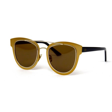 Christian Dior сонцезахисні окуляри 12389 золоті з коричневою лінзою 