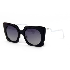 Fendi сонцезахисні окуляри 11809 чорні з сірою лінзою 