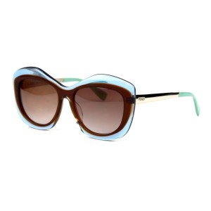 Fendi сонцезахисні окуляри 11814 блакитні з коричневою лінзою 
