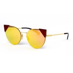 Fendi сонцезахисні окуляри 11821 золоті з блакитною лінзою 