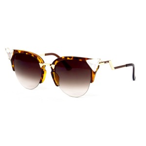 Fendi сонцезахисні окуляри 11823 леопардові з коричневою лінзою 