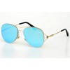 Женские сонцезащитные очки 9225 золотые с синей линзой 