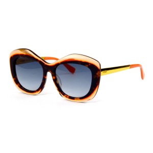 Fendi сонцезащитные очки 11834 оранжевые с голубой линзой 