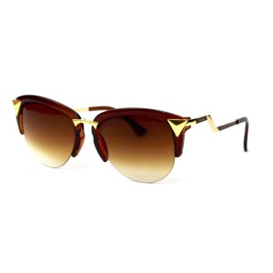 Fendi сонцезахисні окуляри 12044 коричневі з коричневою лінзою 