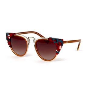 Fendi сонцезахисні окуляри 12047 коричневі з коричневою лінзою 