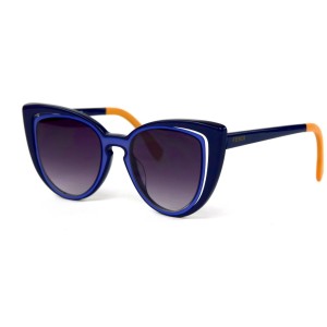 Fendi сонцезащитные очки 12153 синие с чёрной линзой 