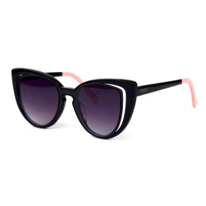 Fendi сонцезащитные очки 12154 чёрные с чёрной линзой 