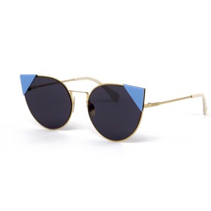 Fendi сонцезащитные очки 12156 золотые с чёрной линзой 