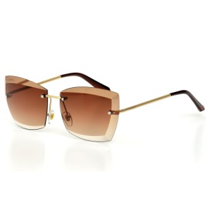 Женские сонцезащитные очки 9234 золотые с коричневой линзой 