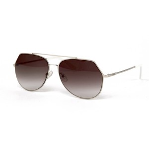 Fendi сонцезахисні окуляри 12400 срібні з коричневою лінзою 