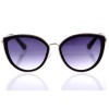 Женские сонцезащитные очки 10077 чёрные с фиолетовой линзой 