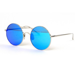 Gentle Monster сонцезащитные очки 11606 серебряные с синий линзой 
