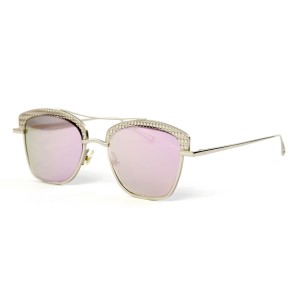 Gentle Monster сонцезахисні окуляри 11611 срібні з рожевою лінзою 